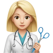 blonde doctor with scissors sticker