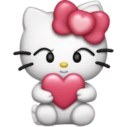 hello kitty with heart sticker