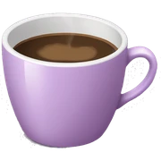 Mauve colored cup of coffee sticker