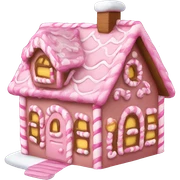 Pink gingerbread house sticker