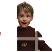 smiling boy in horror sweater sticker