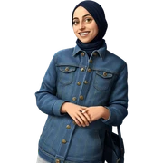 smiling boy in denim jacket sticker