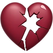 broken heart burgundy sticker