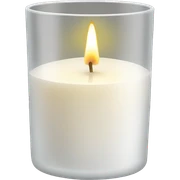 White scented candle in a glass sticker