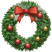 realistic holiday wreath sticker