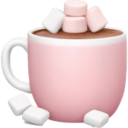 Light Pink mug of hot chocolate with marshmallows  sticker