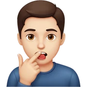Persona mordiéndose el dedo sticker