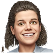 smiling girl with brown hair sticker