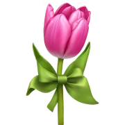 Pink tulips with a bow sticker