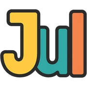 decorative icon of the word 'Jul' sticker