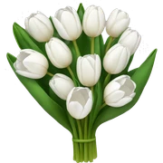 white tulip bouquet  sticker