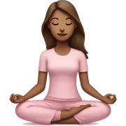 Meditating brown hair girl light pink clothes  sticker