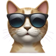 Cat with sunglasses sticker