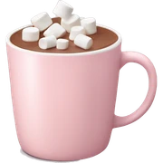 Light Pink mug of hot chocolate with marshmallows  sticker