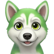 green husky looking like a frog big eyes sticker