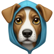 Dog wearing hoodie sticker