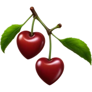 Heart shaped cherry sticker
