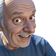 happy old man portrait sticker