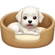 A cream pet bed sticker