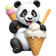 Panda eating ice cream sticker
