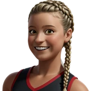 smiling girl with braided hair sticker