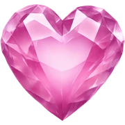 Crystal pink heart sticker
