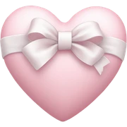 Pastel pink heart with white bow sticker