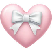 Pastel pink heart with white bow sticker