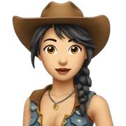 hot cowgirl asian sticker