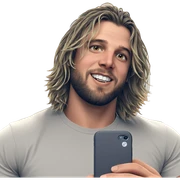 smiling boy with cellphone sticker