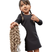 realistic twin braids hairstyle sticker