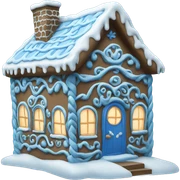 blue gingerbread house sticker