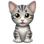 Gray tabby kitten sticker