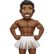 Shirtless buff male in a tutu sticker