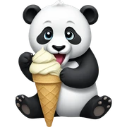 Panda eating ice cream sticker