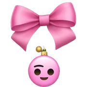 Pink bows on a Christmas tree sticker
