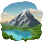 Mountain with lakes sticker