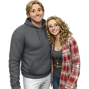 smiling couple with jewelry sticker