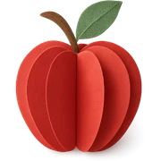 paper craft style red apple sticker