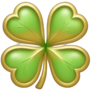 gold outline-four-leaf-clover sticker