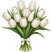 white tulip bouquet  sticker