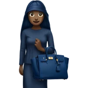 Just a dark blue birkin on it’s own not a person and only one birkin sticker