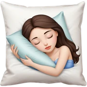 sleeping beauty brunette white girl with a silk pillow sticker