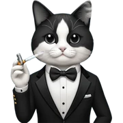 Tuxedo cat vapeing sticker