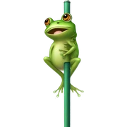 Frog tadpoles while on a pole sticker