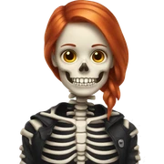 Redhead Skeleton girl sticker