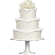 White Wedding cake shaped like heart  sticker