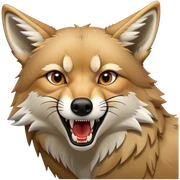 Coyote eating sticker