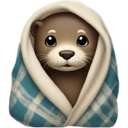 Otter in blanket sticker
