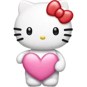 hello kitty with heart sticker